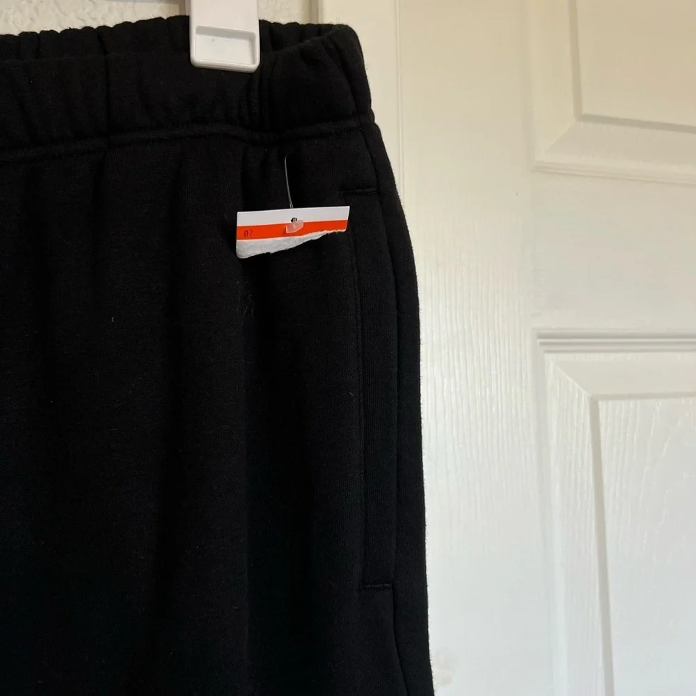 Skims Cotton Fleece Blend Classic Straight Leg Pants in Onyx NWOT